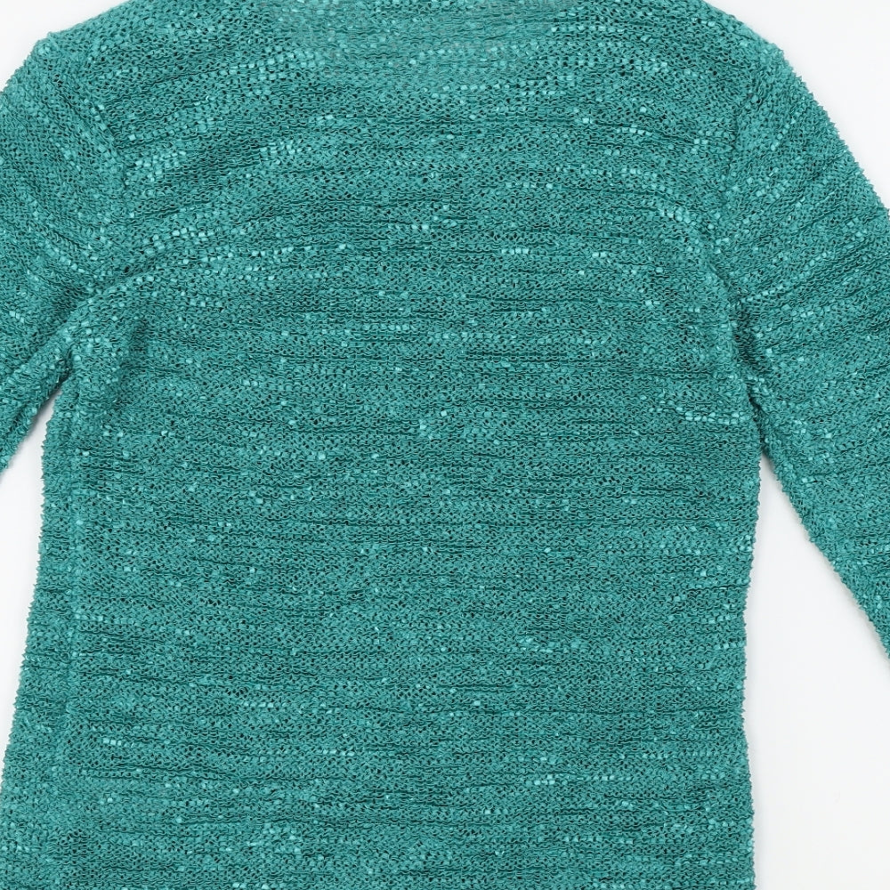 Bonmarché Womens Green Pullover Jumper Size S - Embroidered Floral