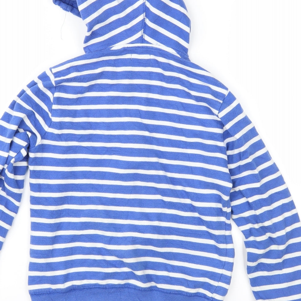 Preworn Boys Blue Striped Full Zip Hoodie Size 8 Years