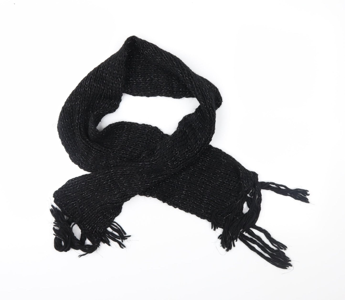 Preworn Womens Black Knit Scarf