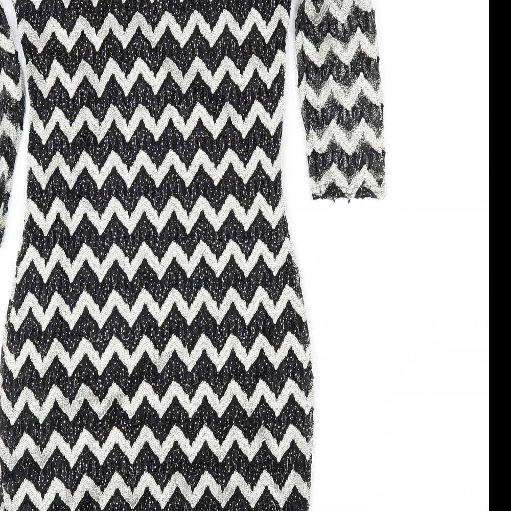 Cameo Rose Womens Black Geometric Lace Sheath Size 8
