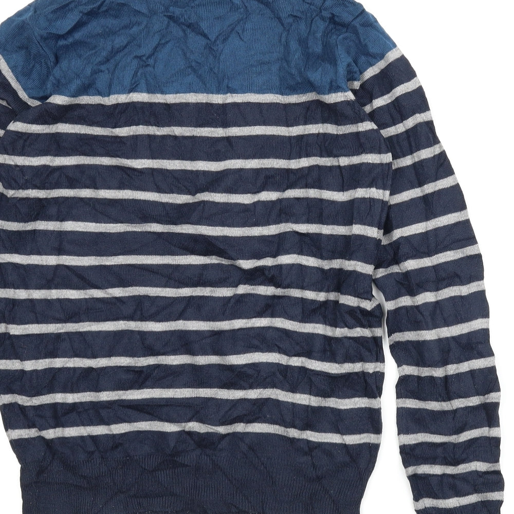 Cedarwood State Mens Blue Striped Pullover Jumper Size S