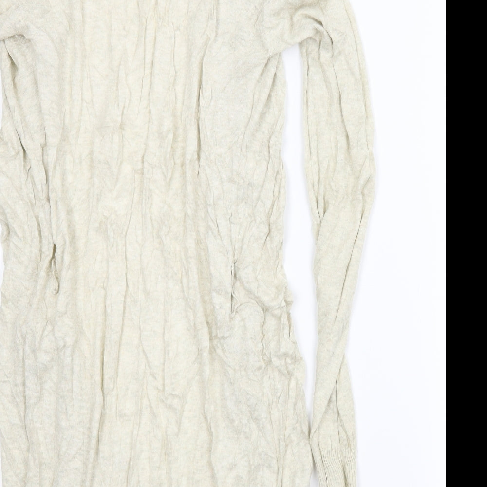Basic Womens Beige Cardigan Jumper Size M