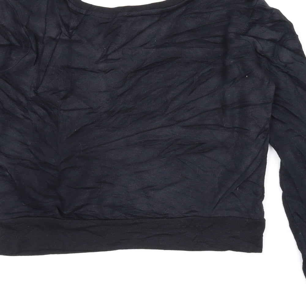 M&Co Girls Black Pullover Sweatshirt Size 9-10 Years