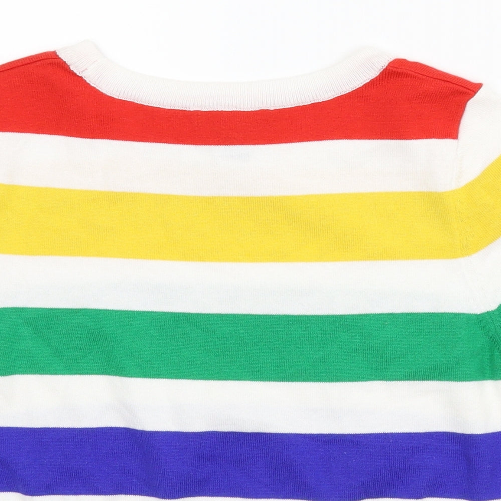 New Look Womens Multicoloured Striped Pullover Jumper Size 10 - Cropped