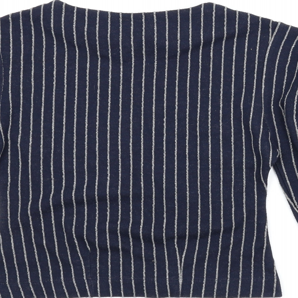 NEXT Womens Blue Striped Basic Blouse Size 6