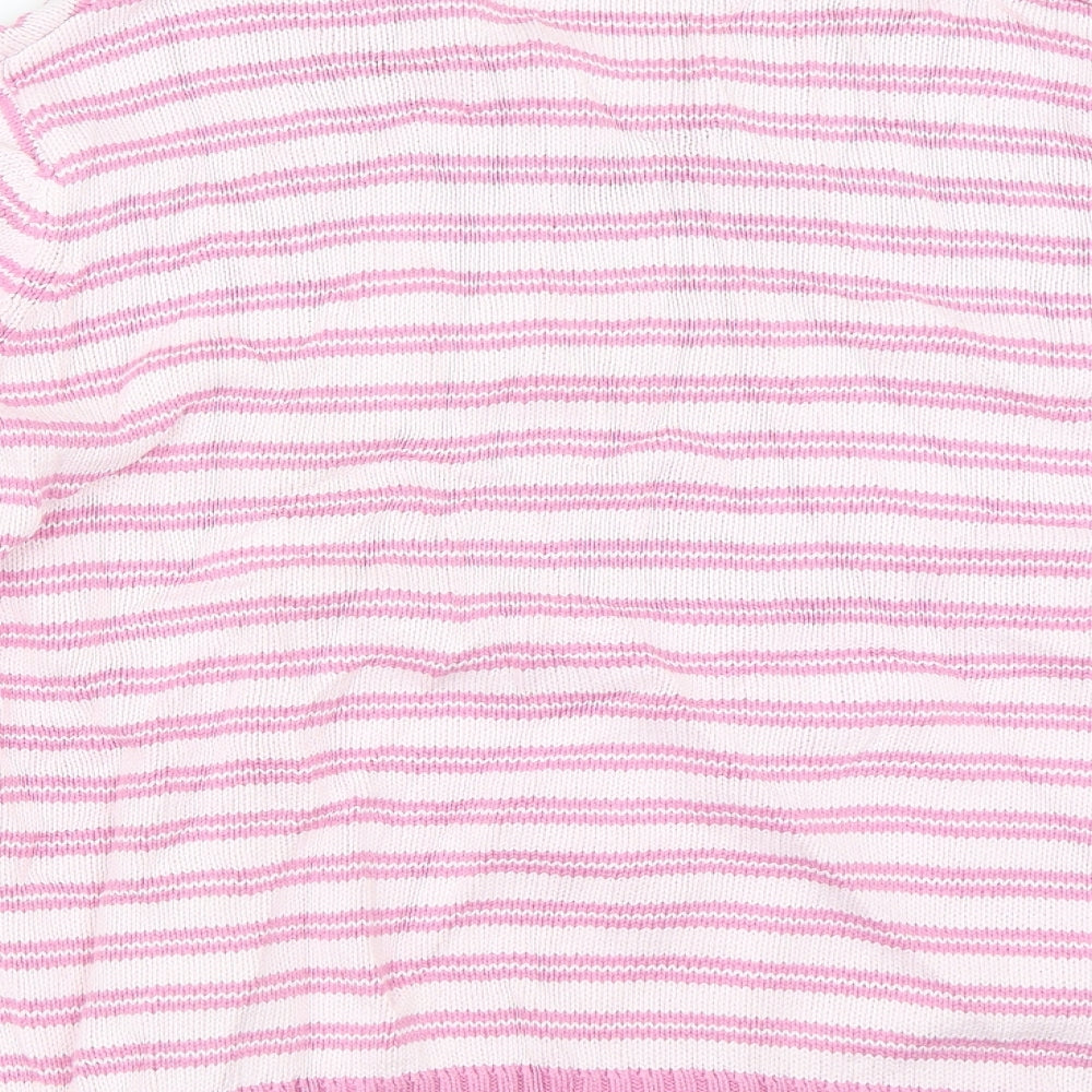 EWM Womens Pink Striped Pullover Jumper Size L