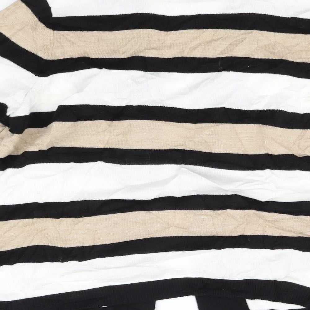 Papaya Womens Black Striped Pullover Jumper Size 16