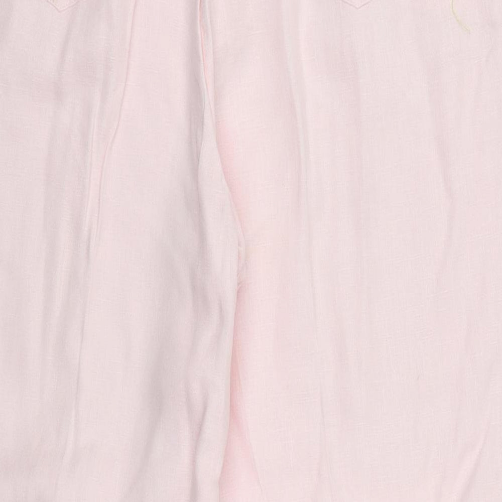 Gold Womens Pink Trousers Size 16 L25.5 in