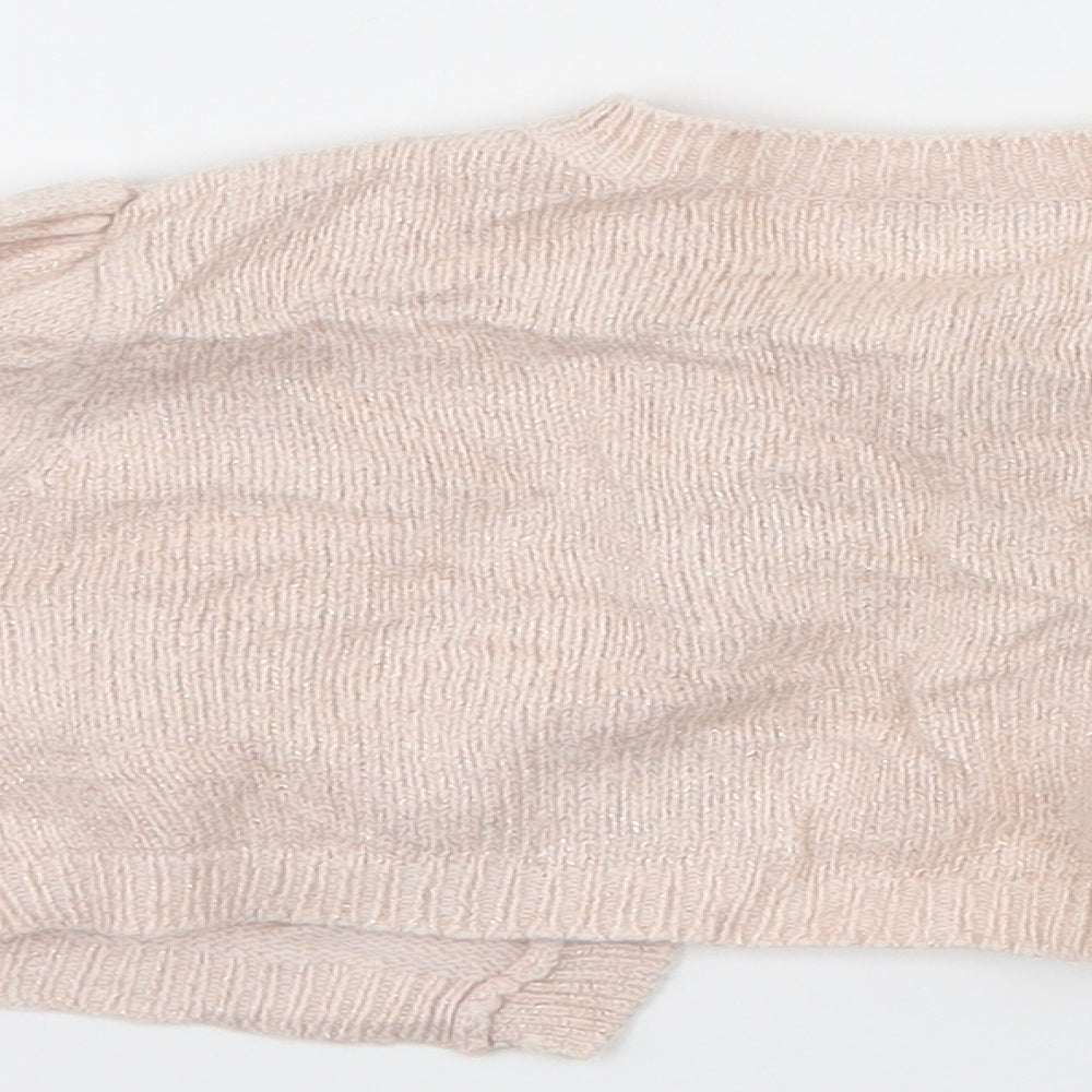 NEXT Girls Pink Knit Cape Jumper Size 12-18 Months
