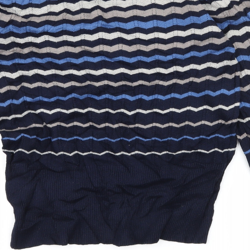 NEXT Womens Blue Striped Knit Pullover Jumper Size 10