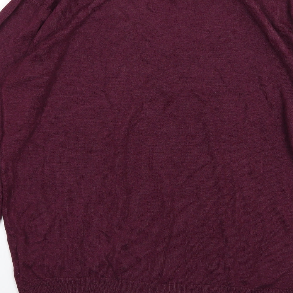 Sandstone & Co Men Mens Purple Knit Pullover Jumper Size M