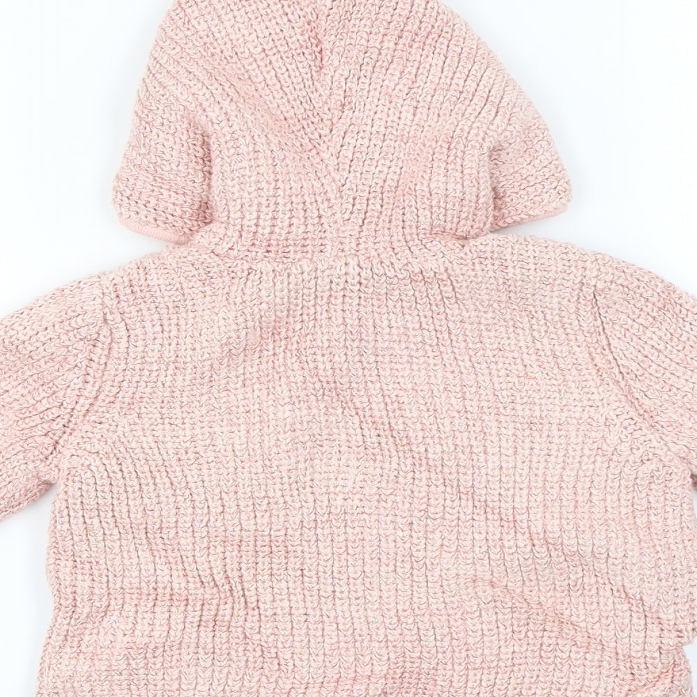 Marks and Spencer Girls Pink Full Zip Jumper Size 2 Years
