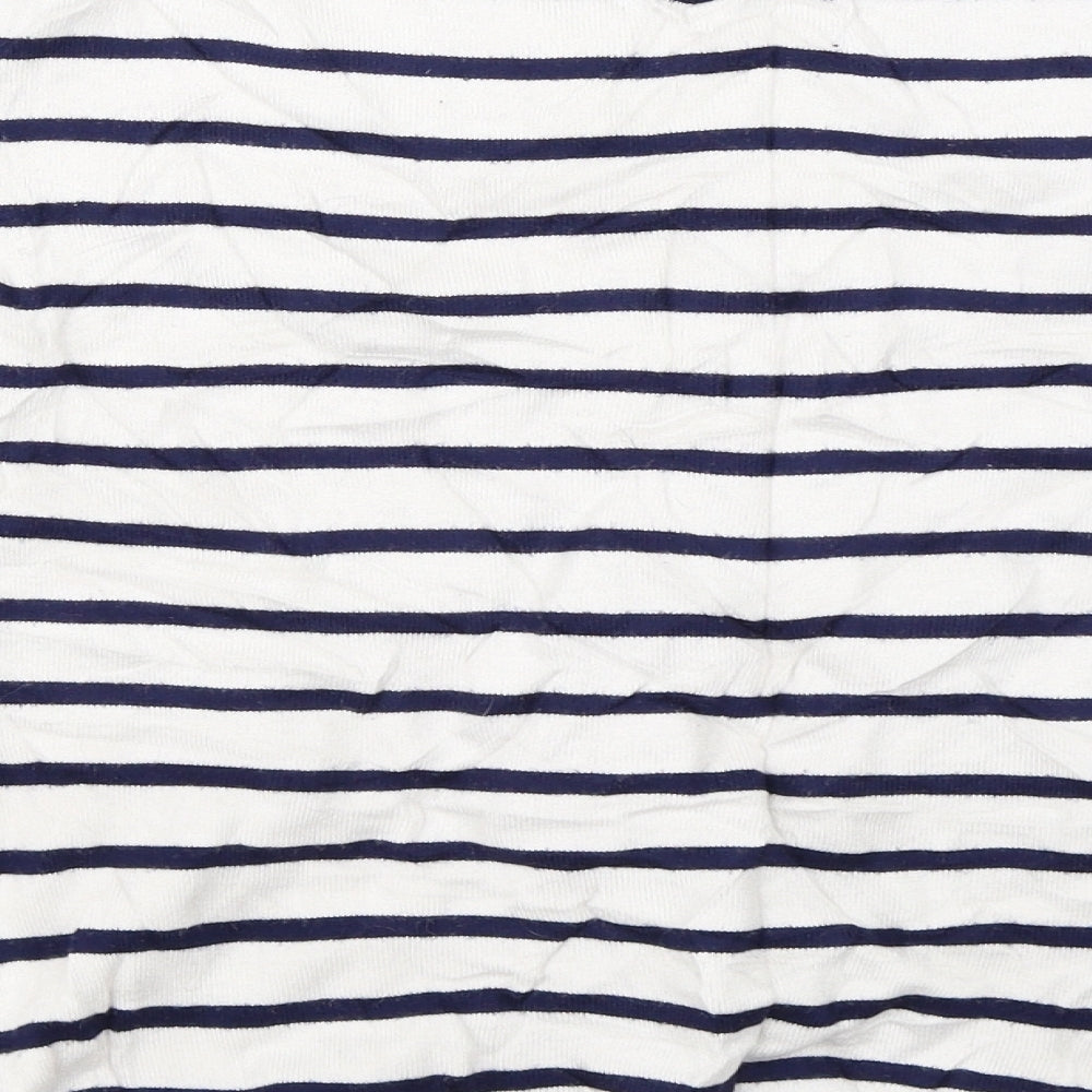 Mudflower Womens White Striped Pullover Jumper Size S