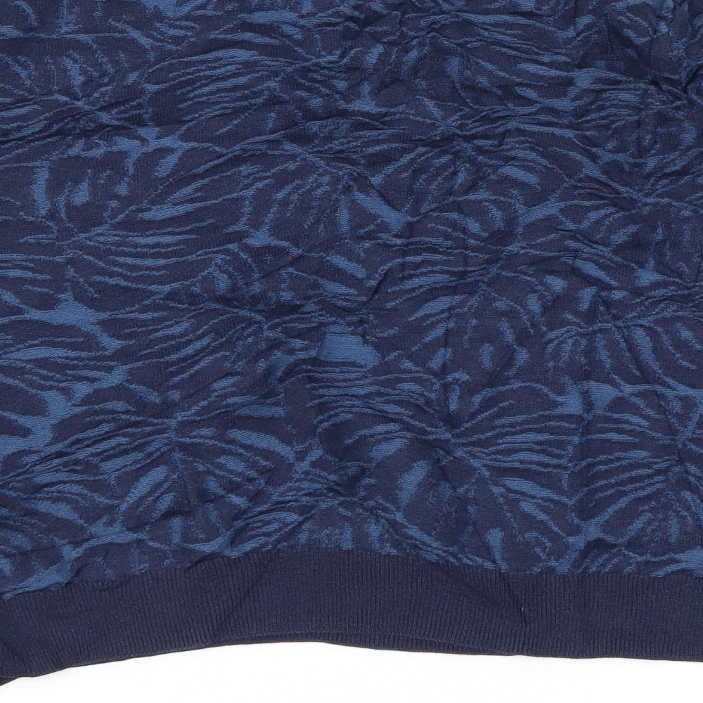 Zara Womens Blue Floral Pullover Jumper Size M