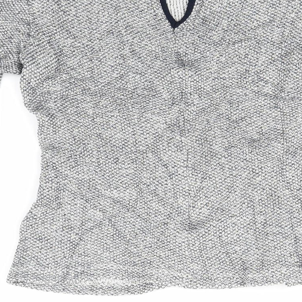 Zara Womens Silver Knit Pullover Jumper Size XS