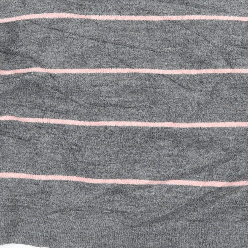 H&M Womens Grey Striped Pullover Jumper Size S