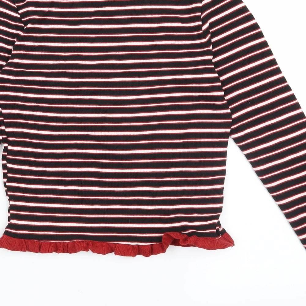 Primark Womens Black Striped Pullover Sweatshirt Size 6