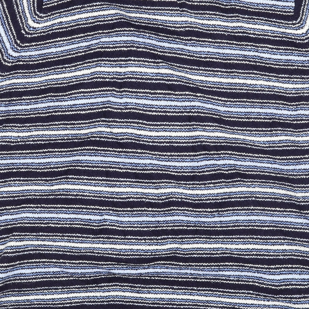 EWM Womens Blue Striped Pullover Jumper Size 10