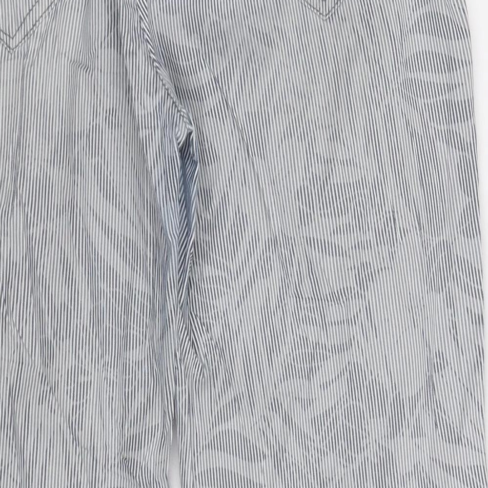 ZERRES Womens Blue Striped Trousers Size 32 in L32 in