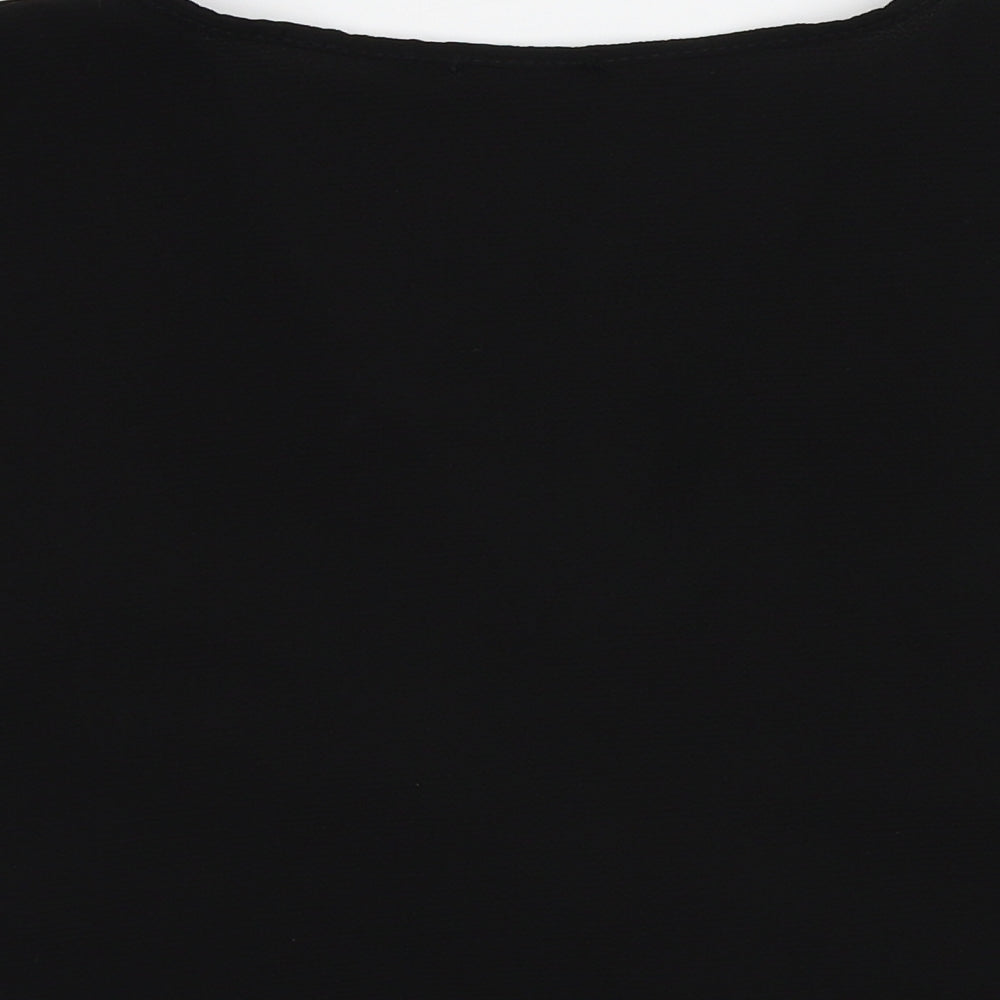 PRETTYLITTLETHING Womens Black Basic Blouse Size 12