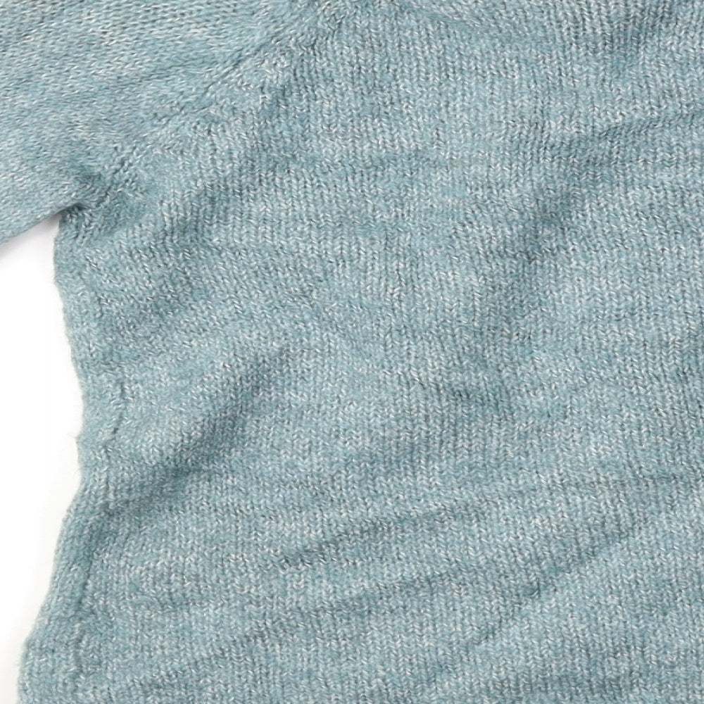 Brand and care label for Atmosphere women’s blue cardigan jumper, size UK 8