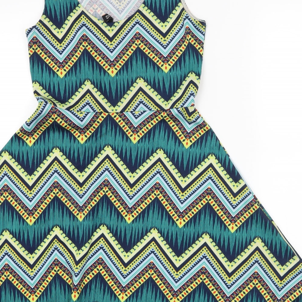 H&M Womens Blue Geometric Tank Dress Size 8