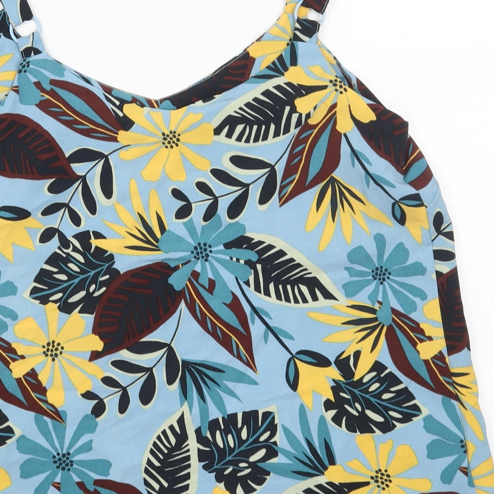 George Womens Blue Floral Camisole Tank Size 8