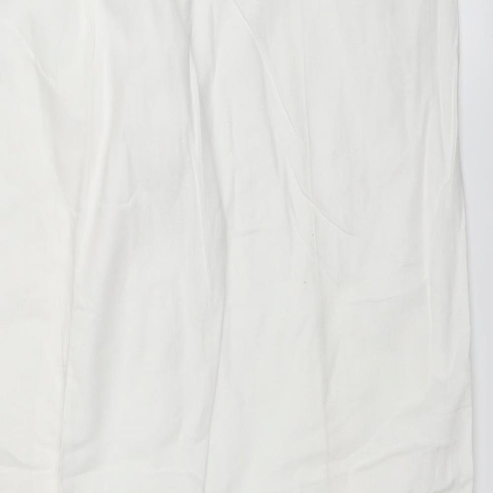 ELVI Womens White Trousers Size 18 L29 in