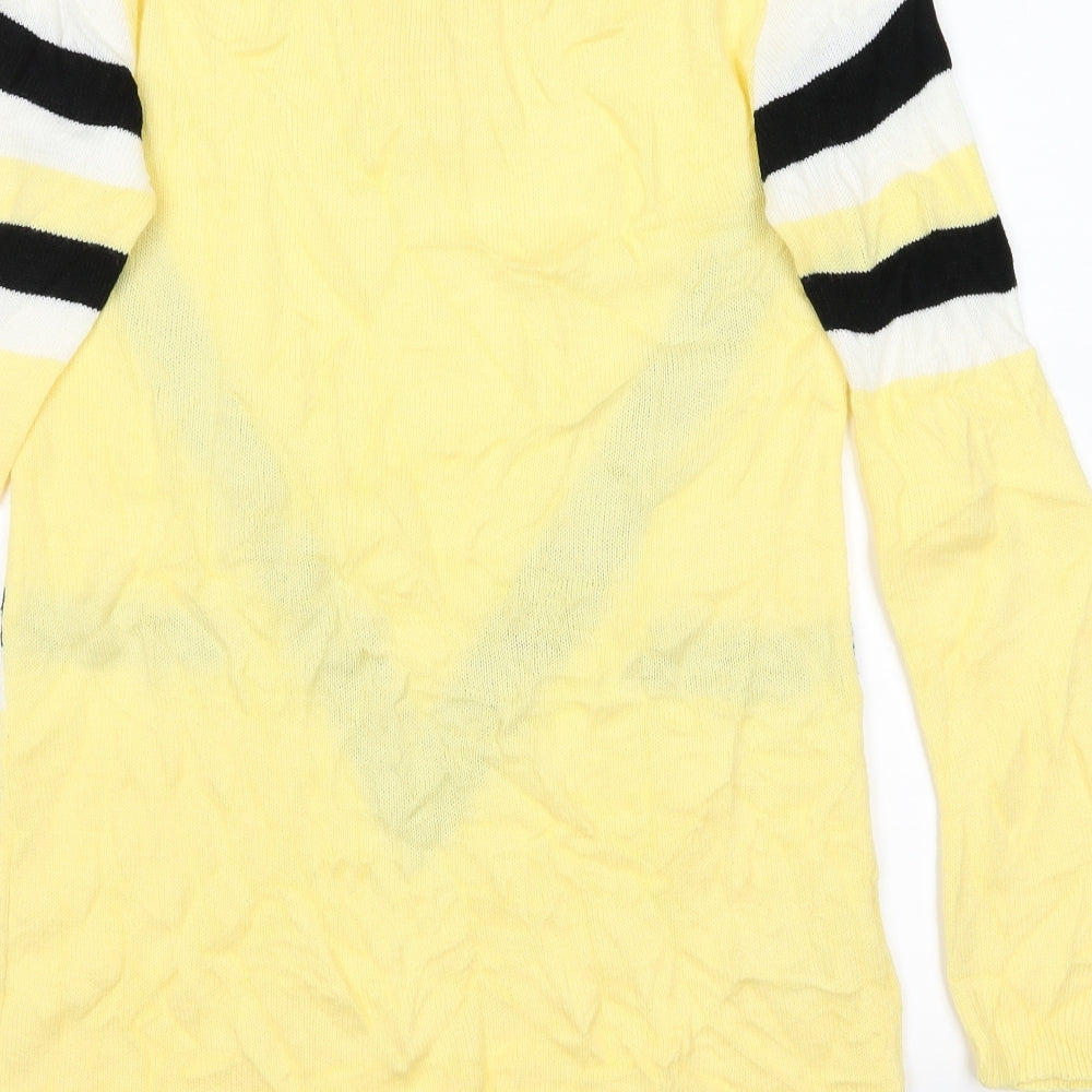 StayHere Womens Yellow Striped Jumper Dress Size M