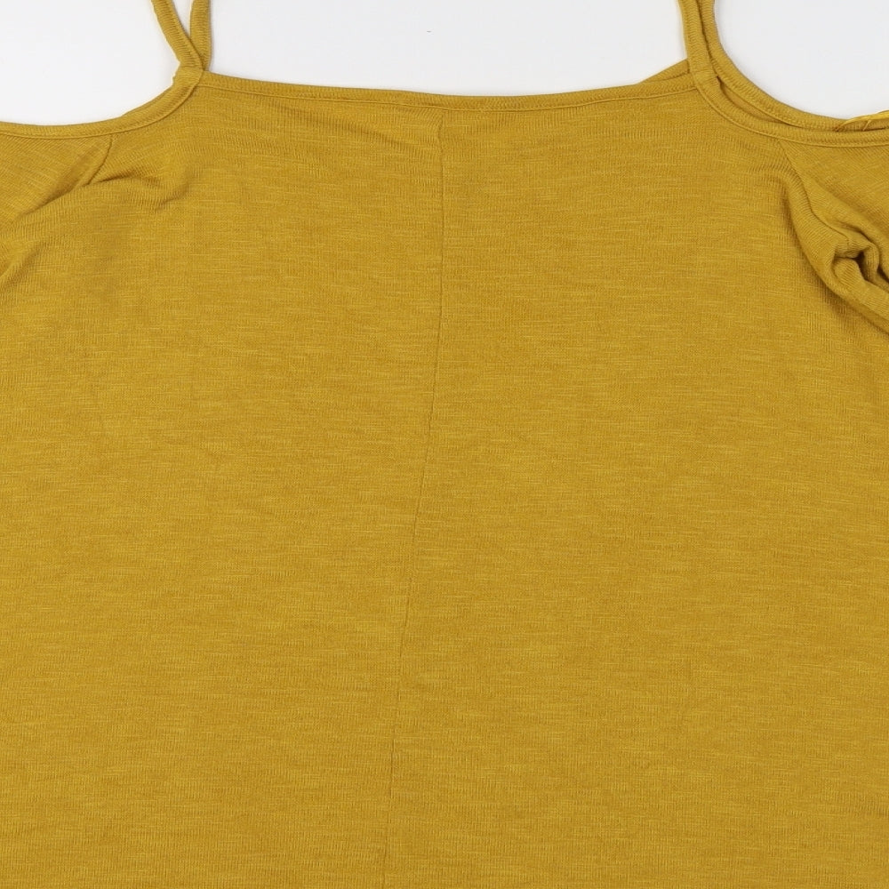 River Island Womens Yellow Knit Pullover Jumper Size 10