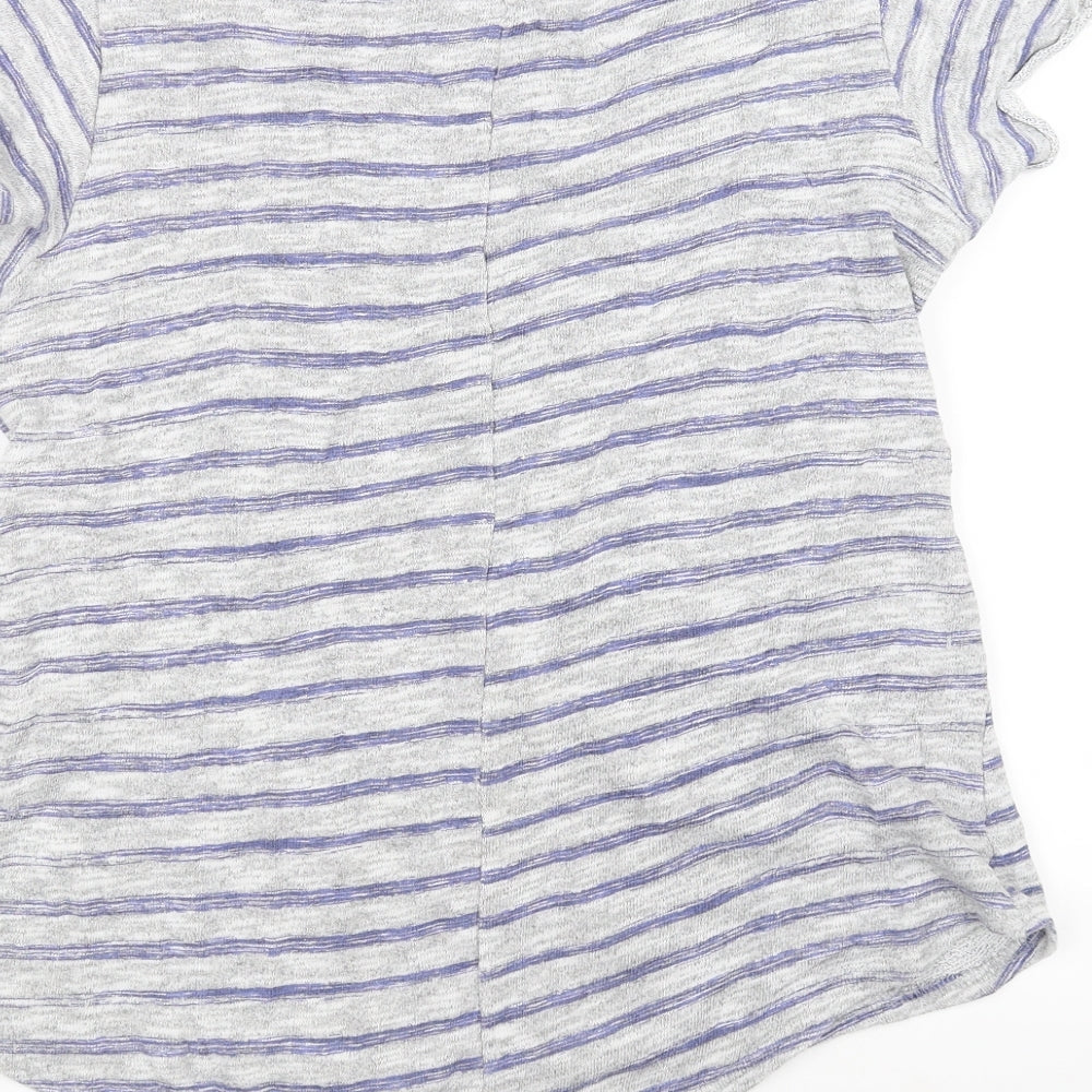 Blooming Marvellous Womens Grey Striped Basic T-Shirt Size 10