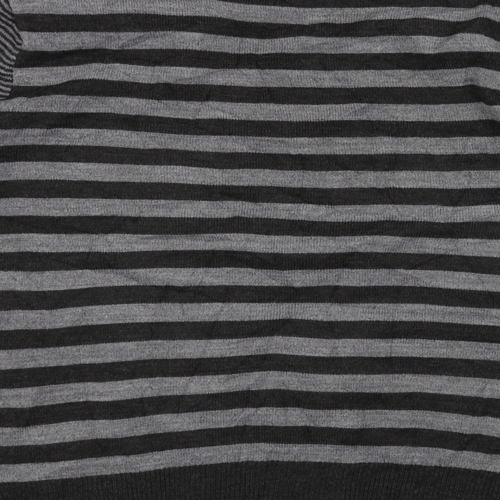 Per Una Womens Grey Striped Pullover Jumper Size 12