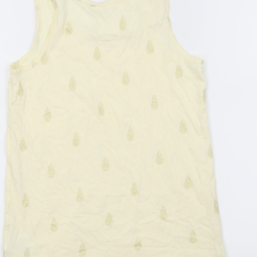 H&M Girls Yellow Basic Tank Size 14 Years - Pineapple print