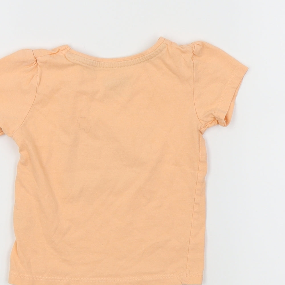 Primark Girls Orange Basic T-Shirt Size 12-18 Months - Melons