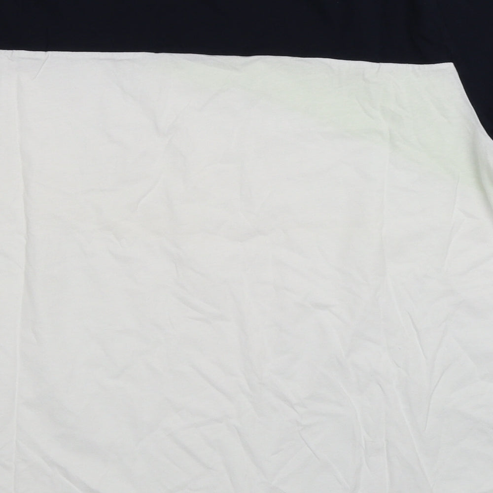 US Auth Mens White Colourblock T-Shirt Size L
