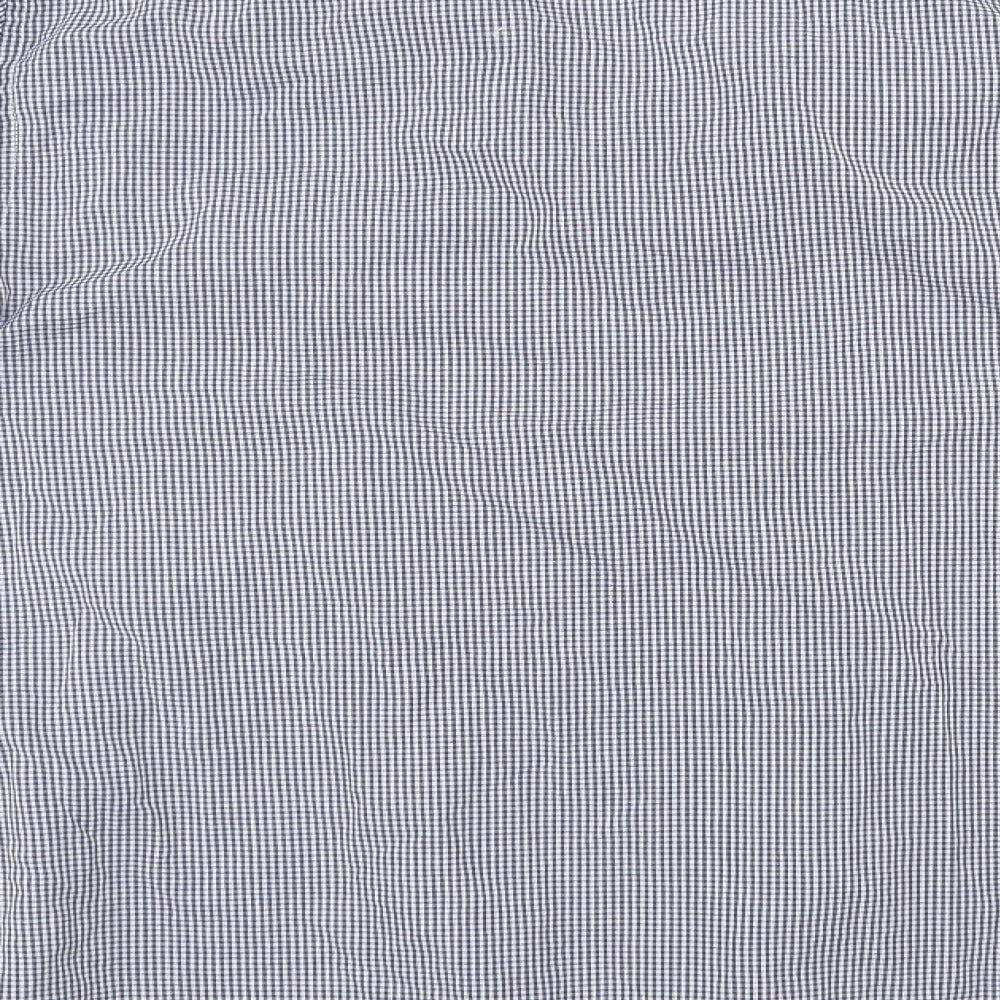 Primark Mens Blue Check Button-Up Size 17.5