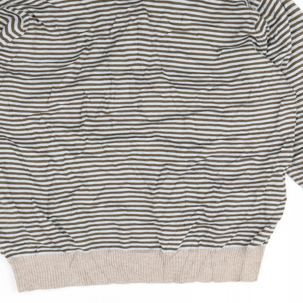 NEXT Womens Brown Striped Pullover Sweatshirt Size S