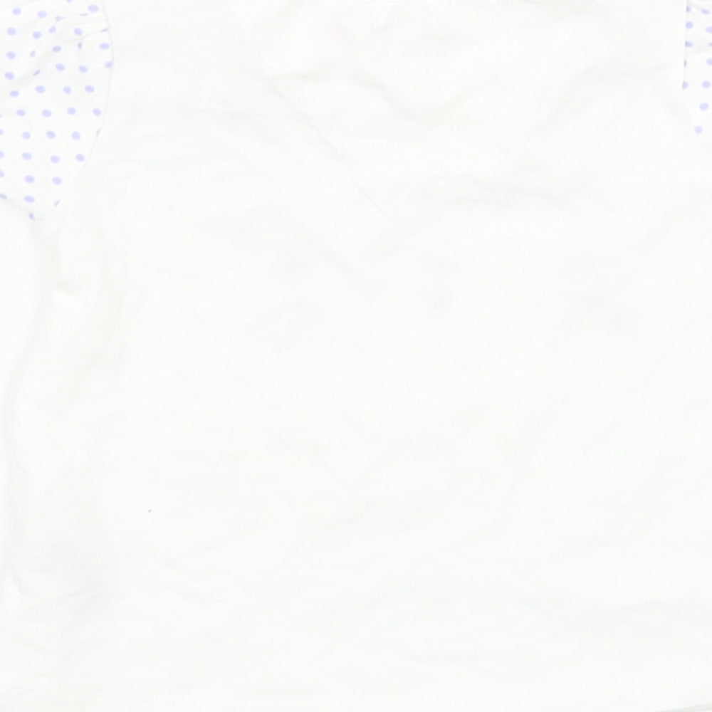 Nutmeg Girls White Polka Dot Basic T-Shirt Size 6-9 Months - rabbit