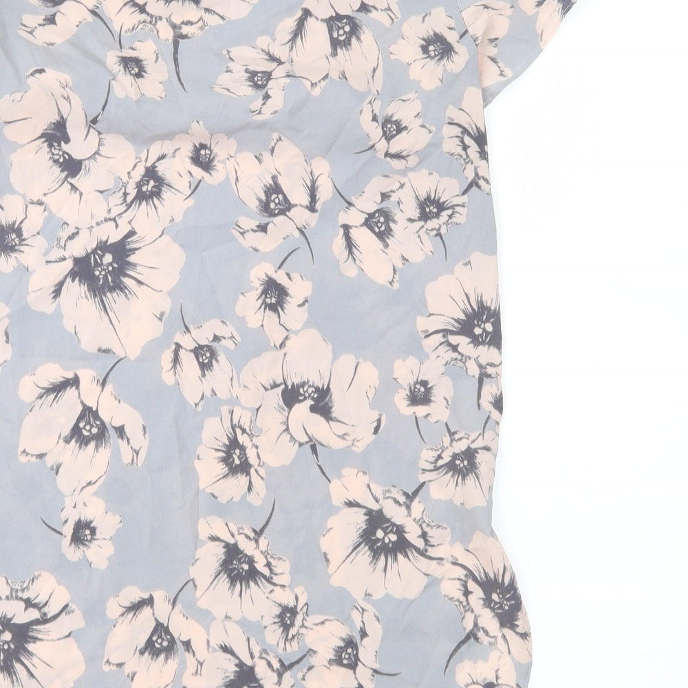 New Look Womens Grey Floral Basic Blouse Size 6