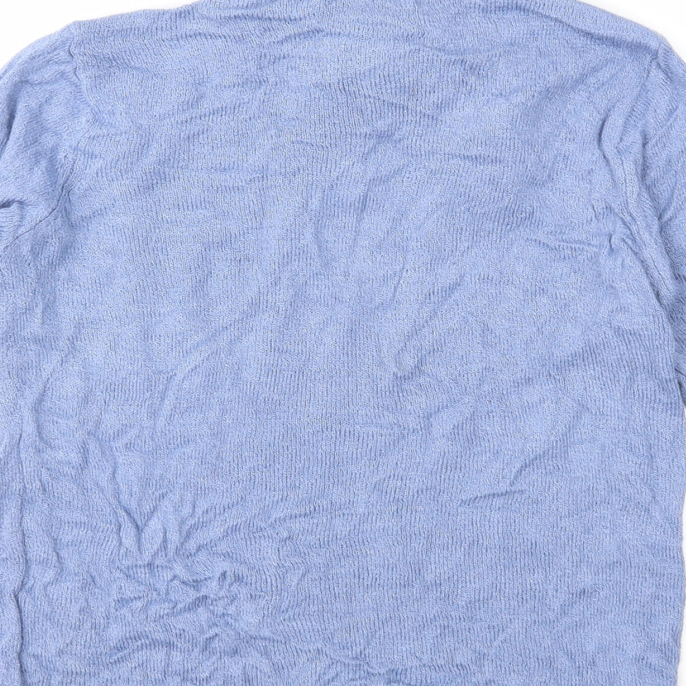 EWM Womens Blue Knit Pullover Jumper Size M