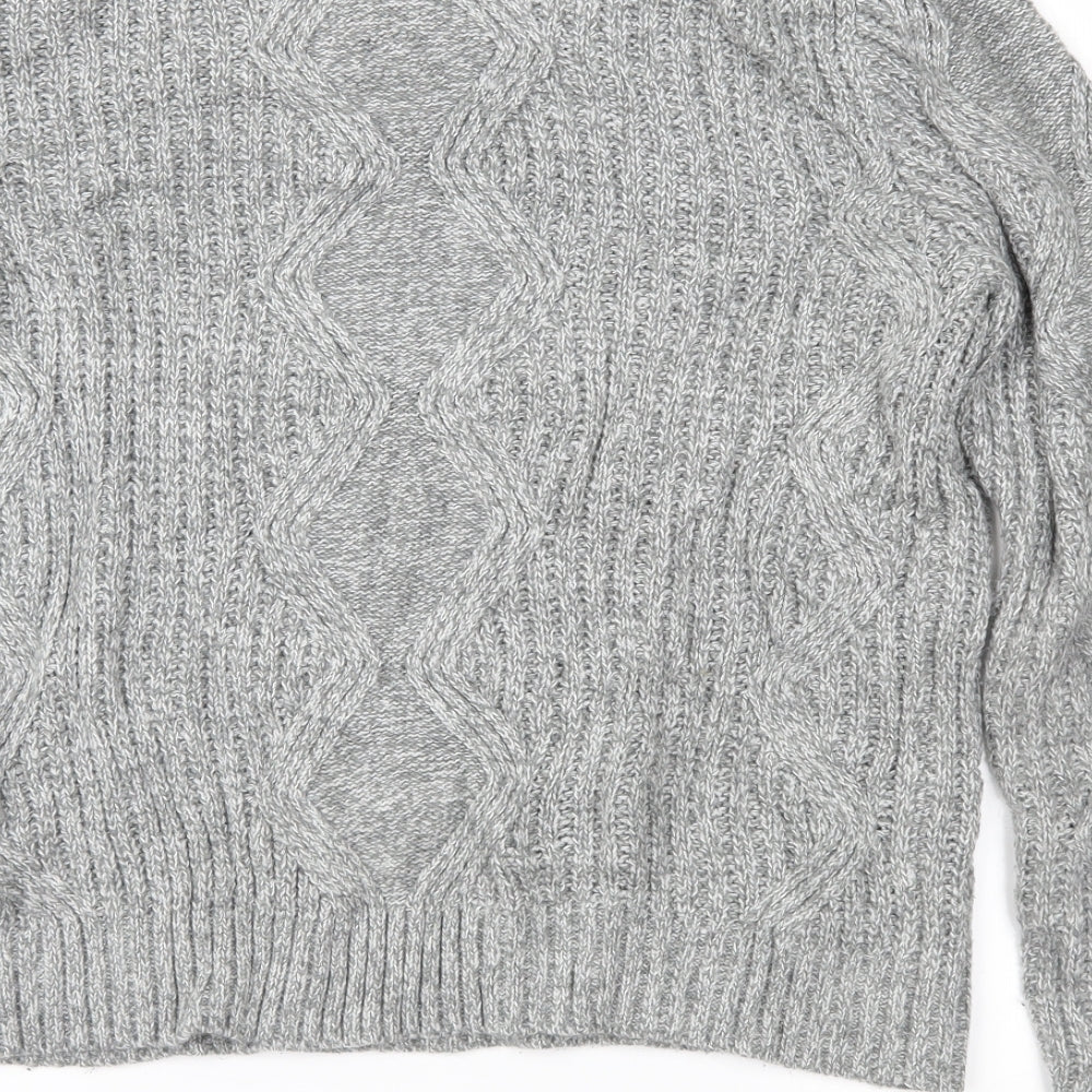 Topman Mens Grey Knit Pullover Jumper Size S