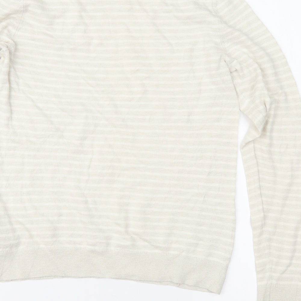 Gap Womens Beige Striped Knit Pullover Jumper Size S