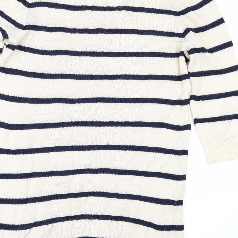 Gap Womens Ivory Striped Pullover Jumper Size S