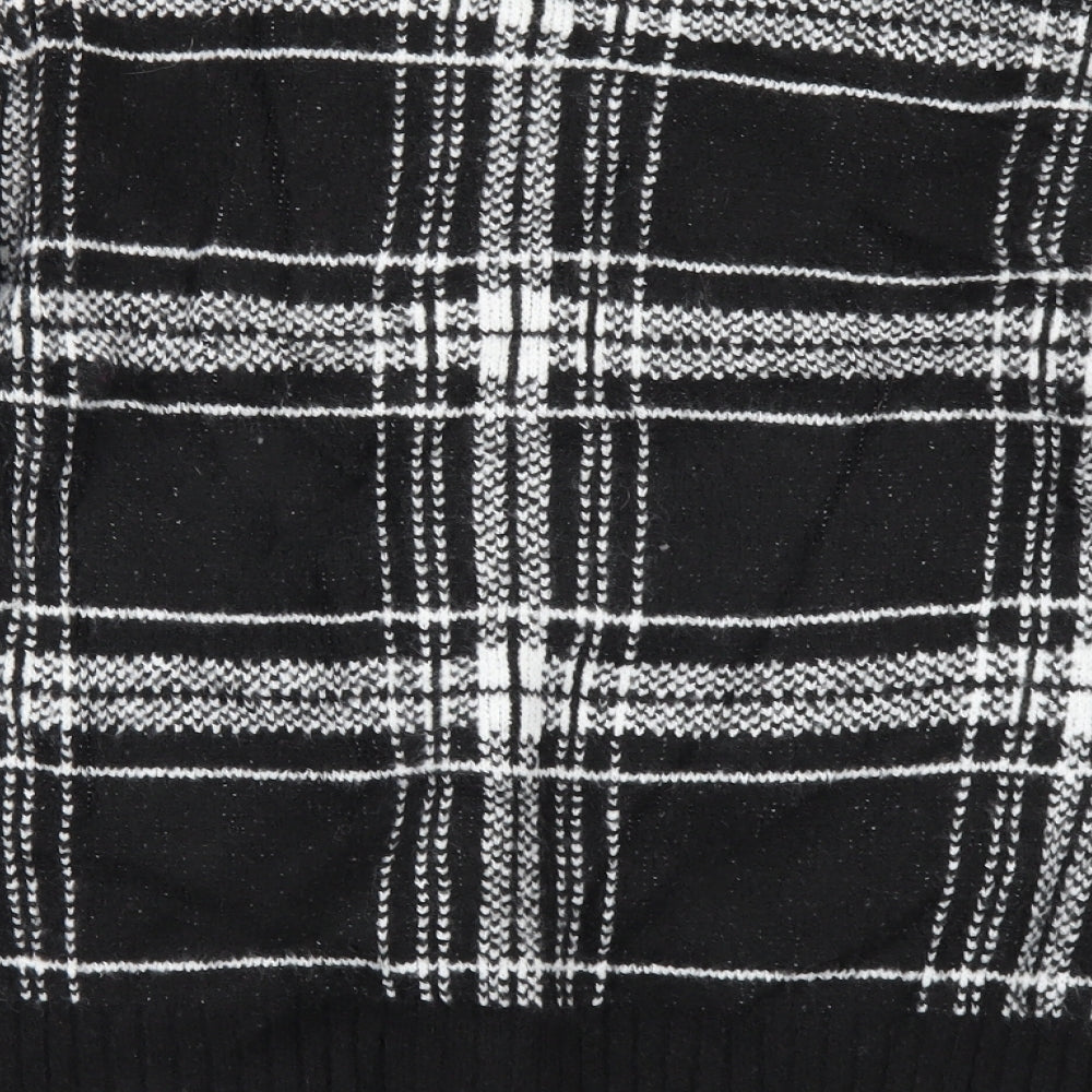 Marks & Spencer Womens Black Check Pullover Jumper Size S