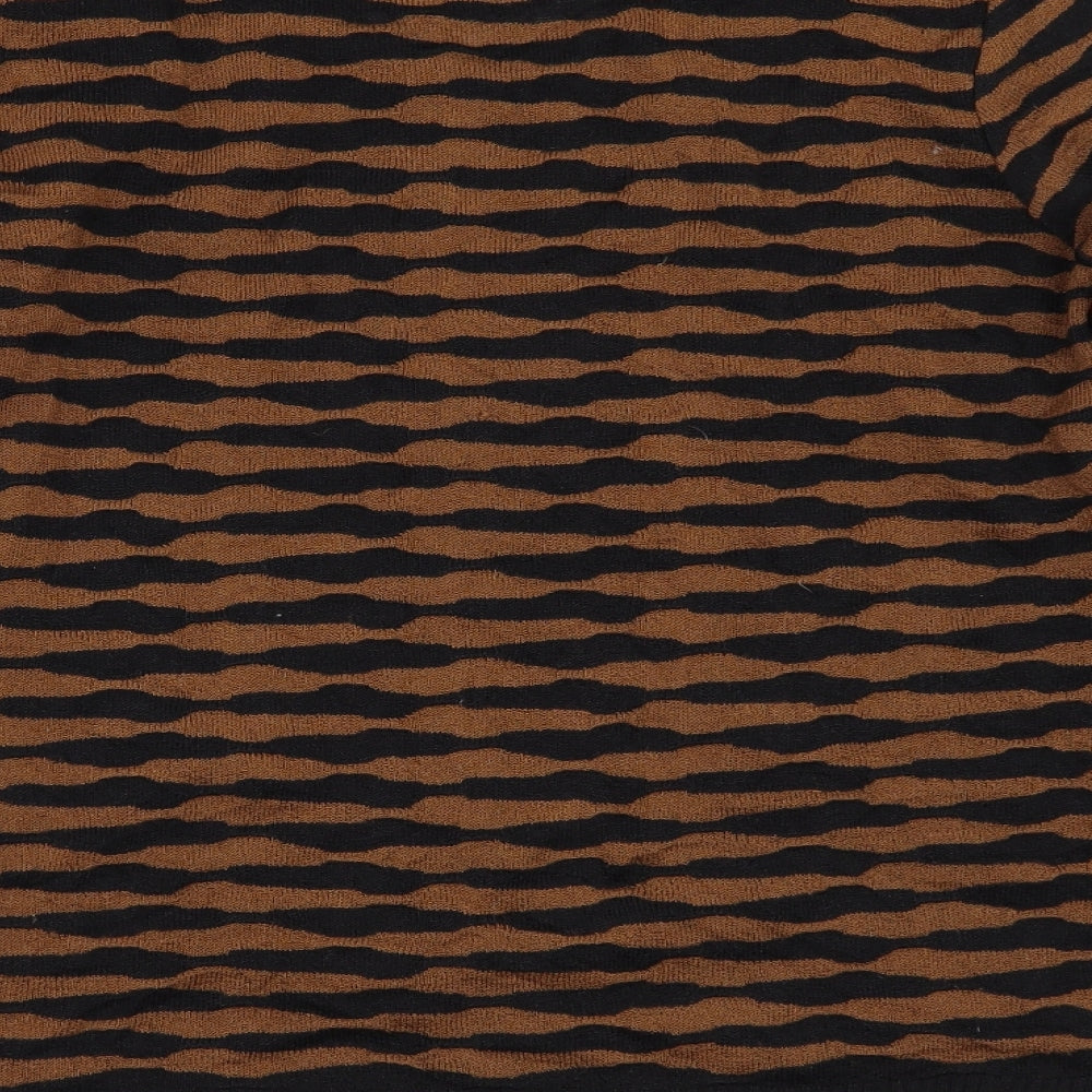 Supertrash Womens Gold Striped Pullover Jumper Size M
