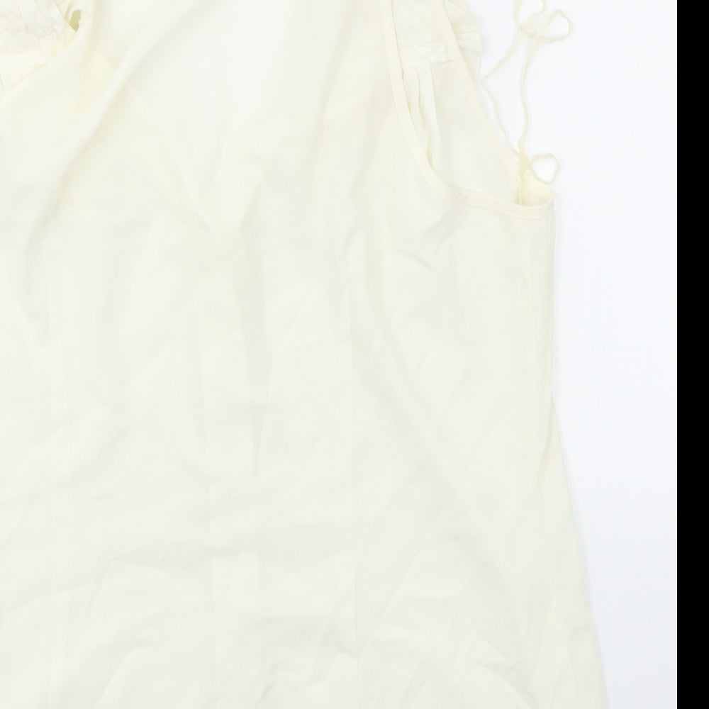 Spense Womens White Basic Blouse Size L