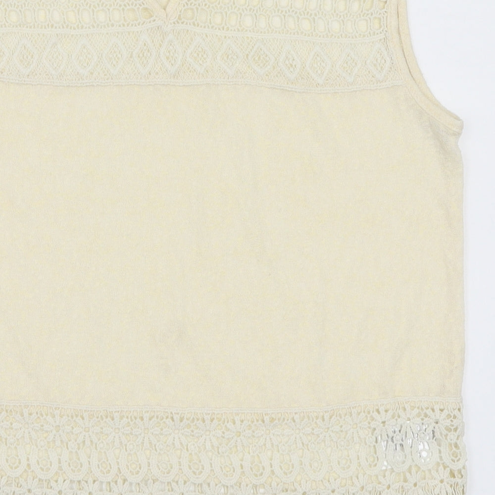 H&M Womens Ivory Basic T-Shirt Size XS