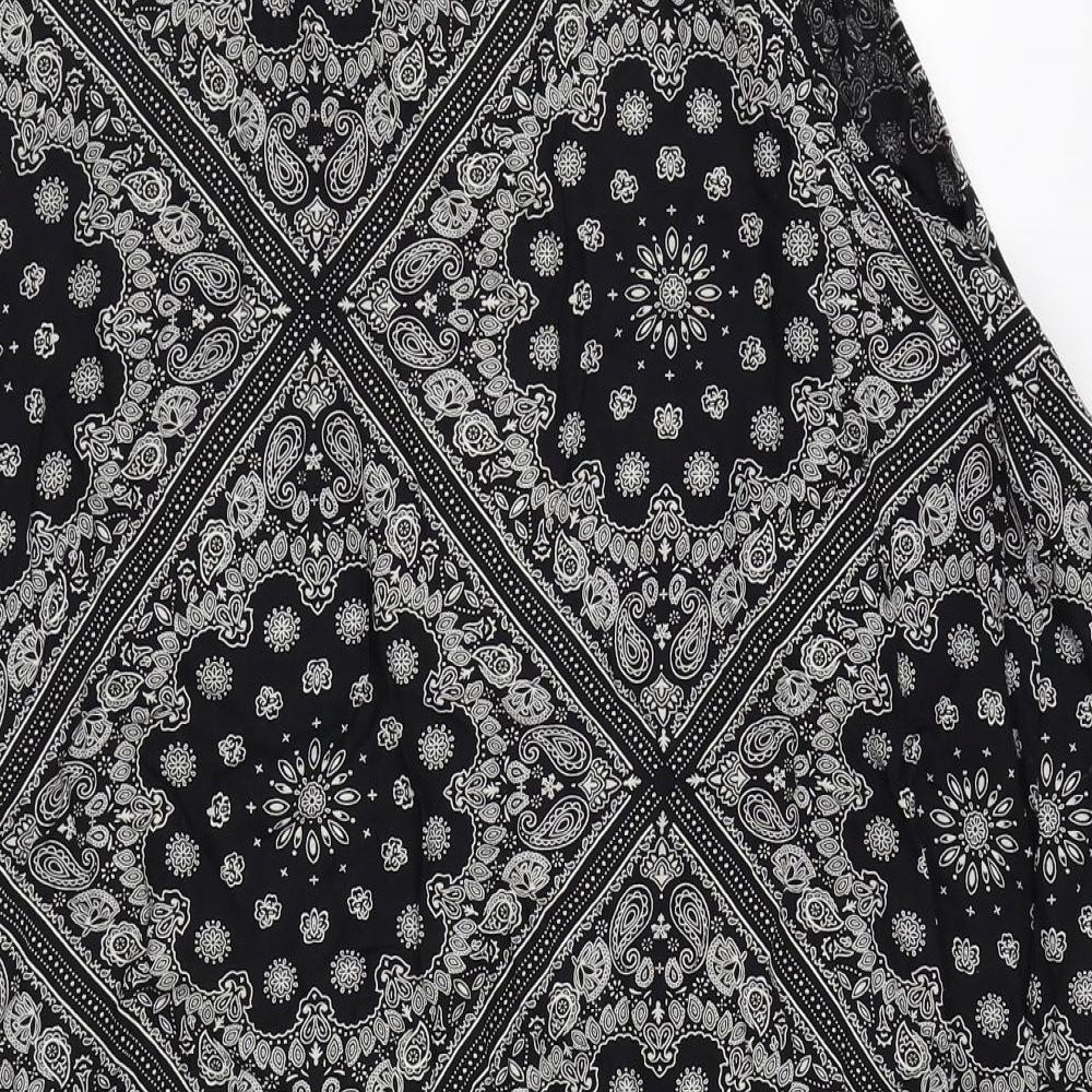 Peacocks Womens Black Floral Basic Blouse Size M