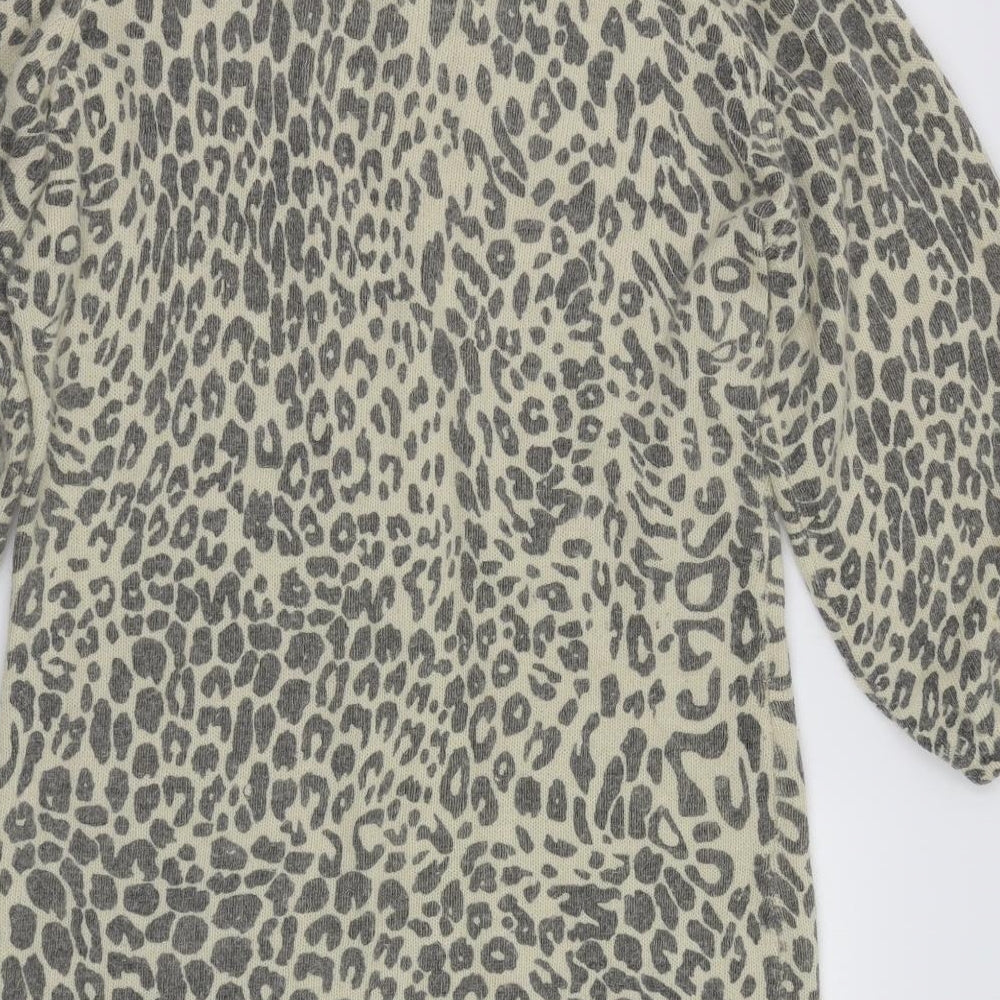 SWEEWE Womens Ivory Animal Print Pullover Jumper Size M - Size M/L