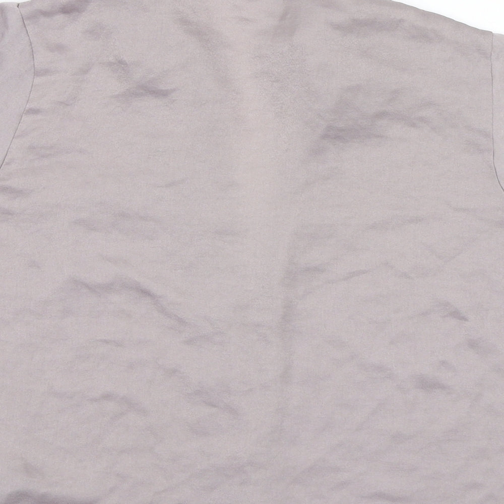 Secret Possessions Womens Grey Basic Button-Up Size 4